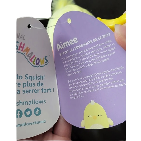 NWT 2023 Squishmallow Aimee Easter Clip
3 inch w/floral belly - Picture 3 of 3